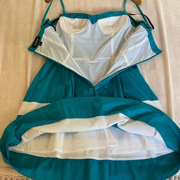 bebe turquoise with white stripe Sweetheart dress - Picture 8 of 8
